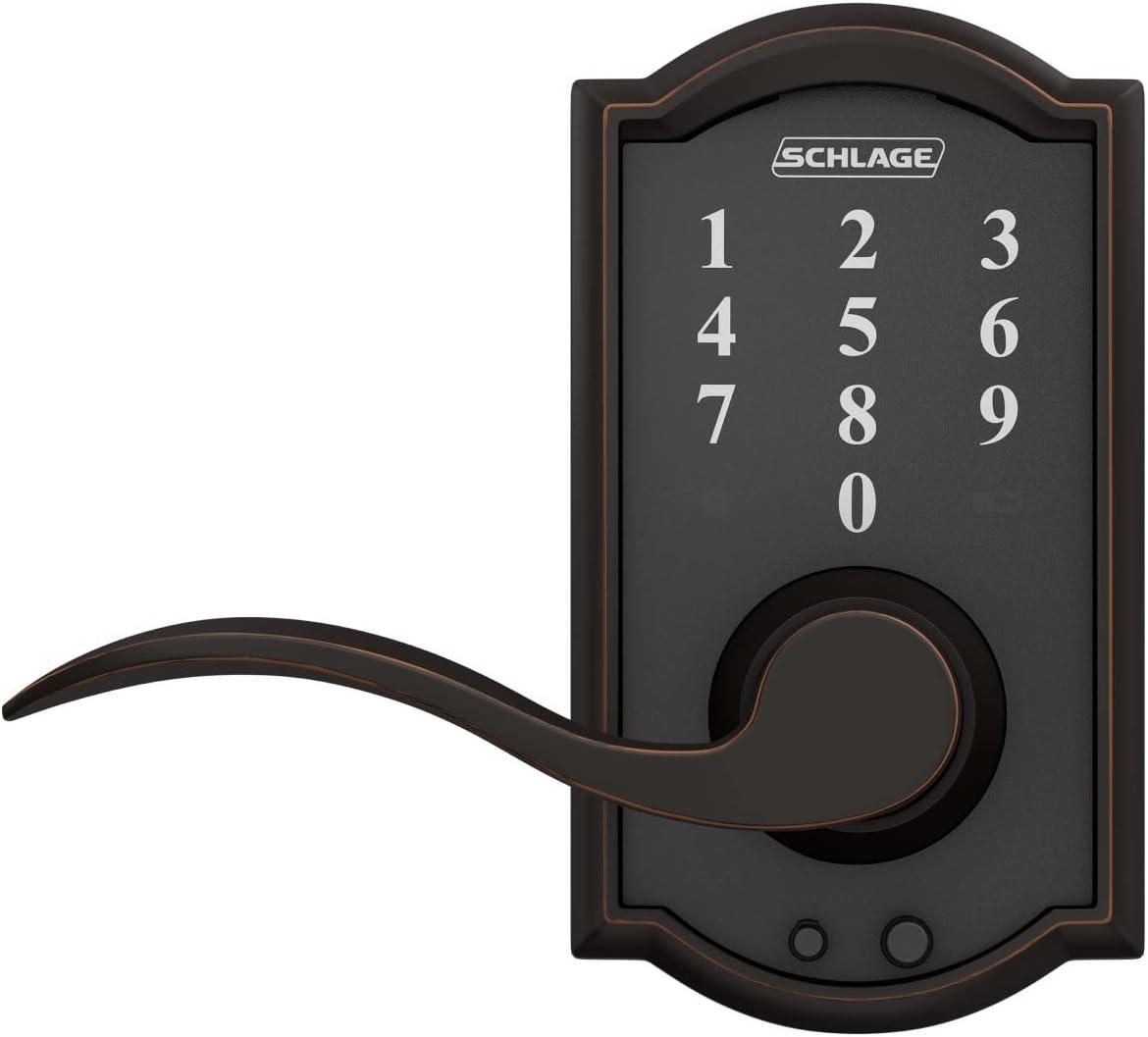 image:imageSCHLAGE Touch Century Lock with Broadway Lever Satin Nickel FE695 CEN 619 BRWAged Bronze