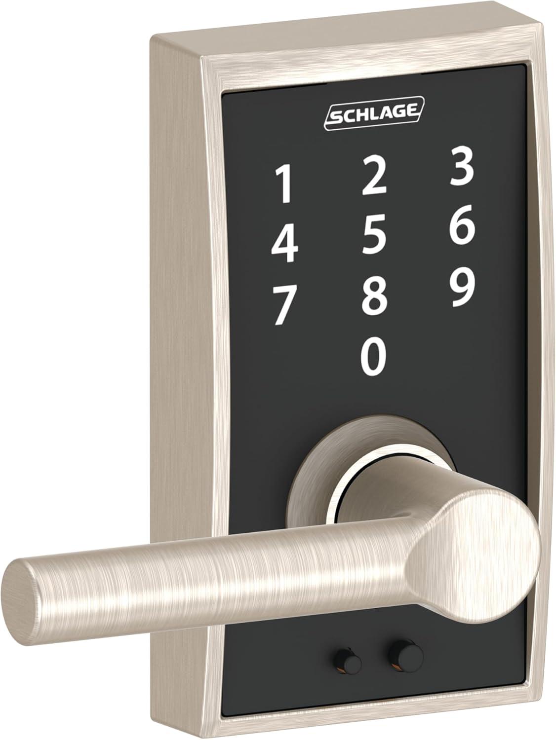 image:imageSCHLAGE Touch Century Lock with Broadway Lever Satin Nickel FE695 CEN 619 BRWSatin Nickel