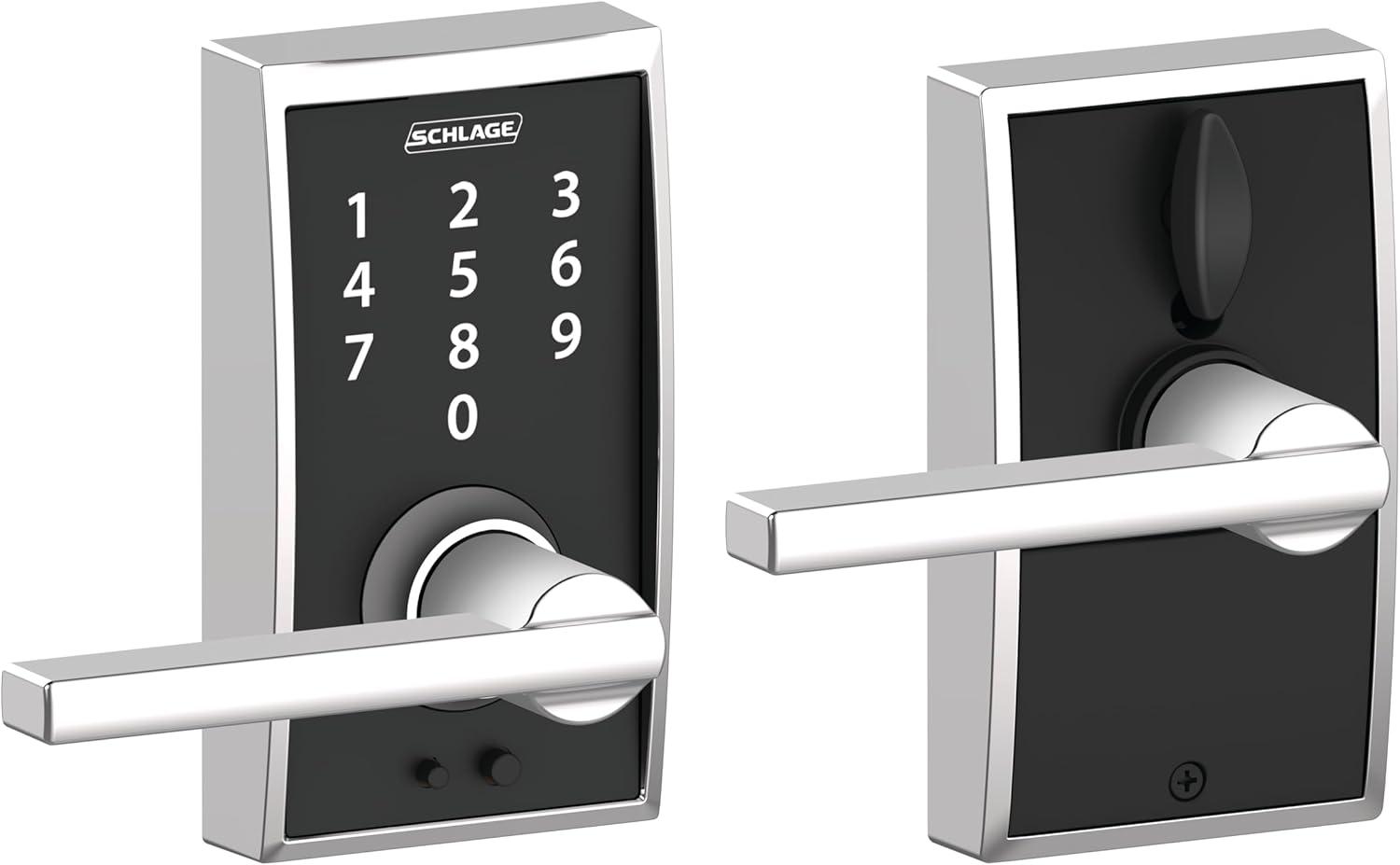image:imageSCHLAGE Touch Century Lock with Latitude Lever Bright Chrome FE695 CEN 625 LAT