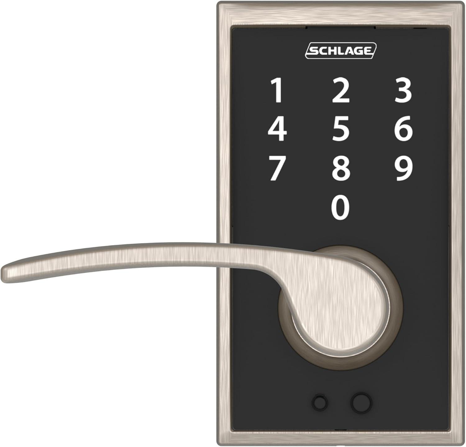 image:imageSCHLAGE Touch Century Lock with Merano Lever Satin Nickel FE695 CEN 619 MERPack of 1
