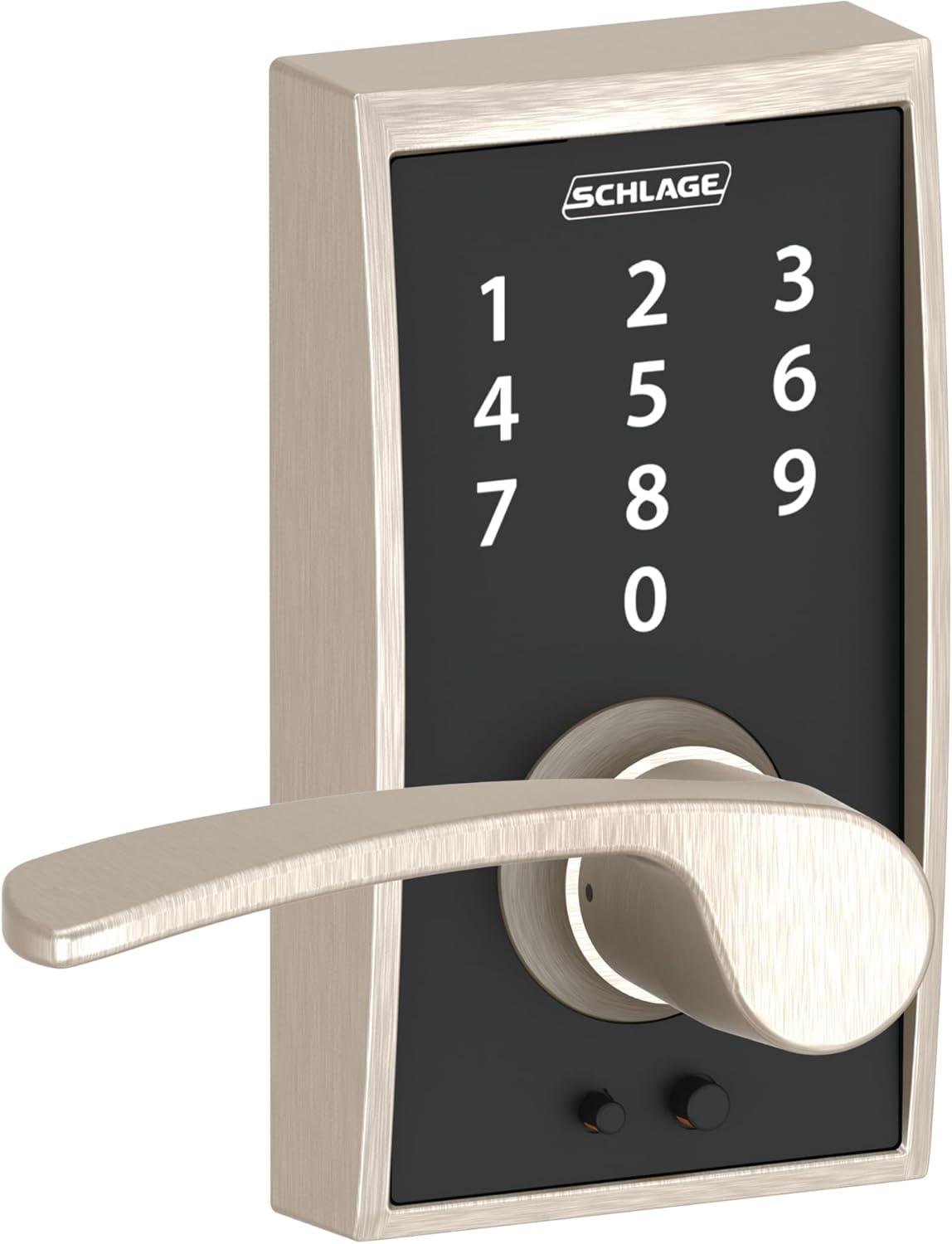 image:imageSCHLAGE Touch Century Lock with Merano Lever Satin Nickel FE695 CEN 619 MERPack of 1