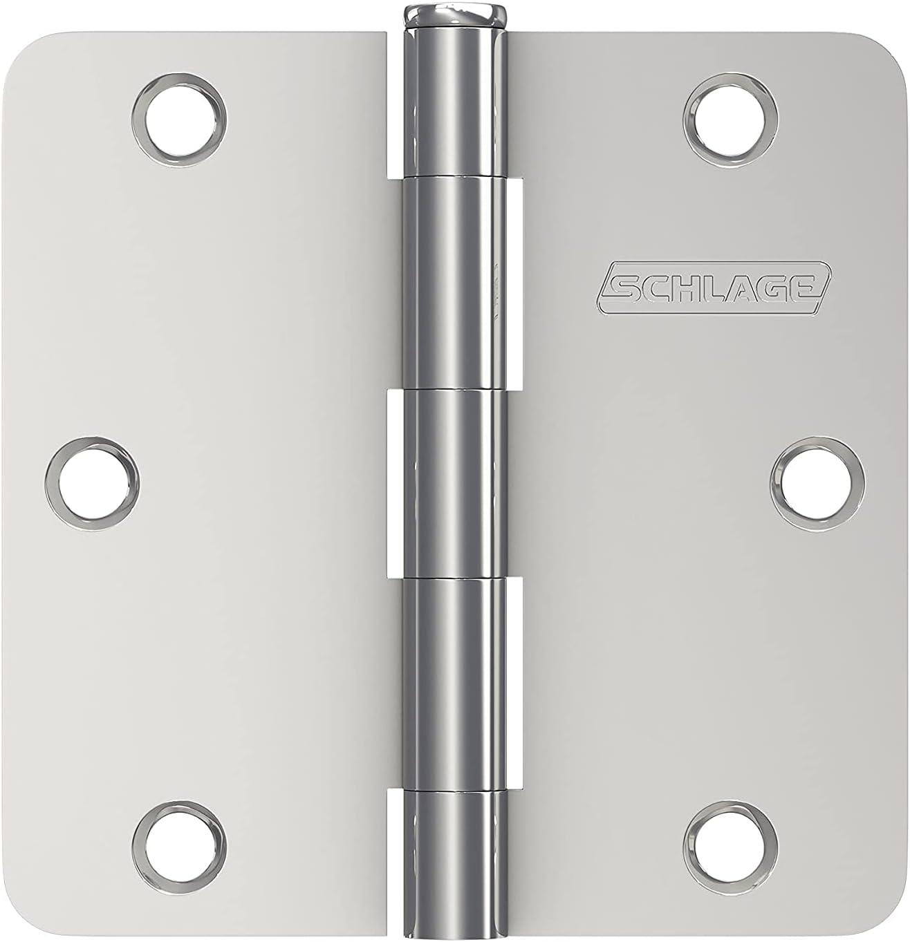 image:imageSchlage 35 Door Hinge with Square Corner in Satin Brass 3PackBright Chrome