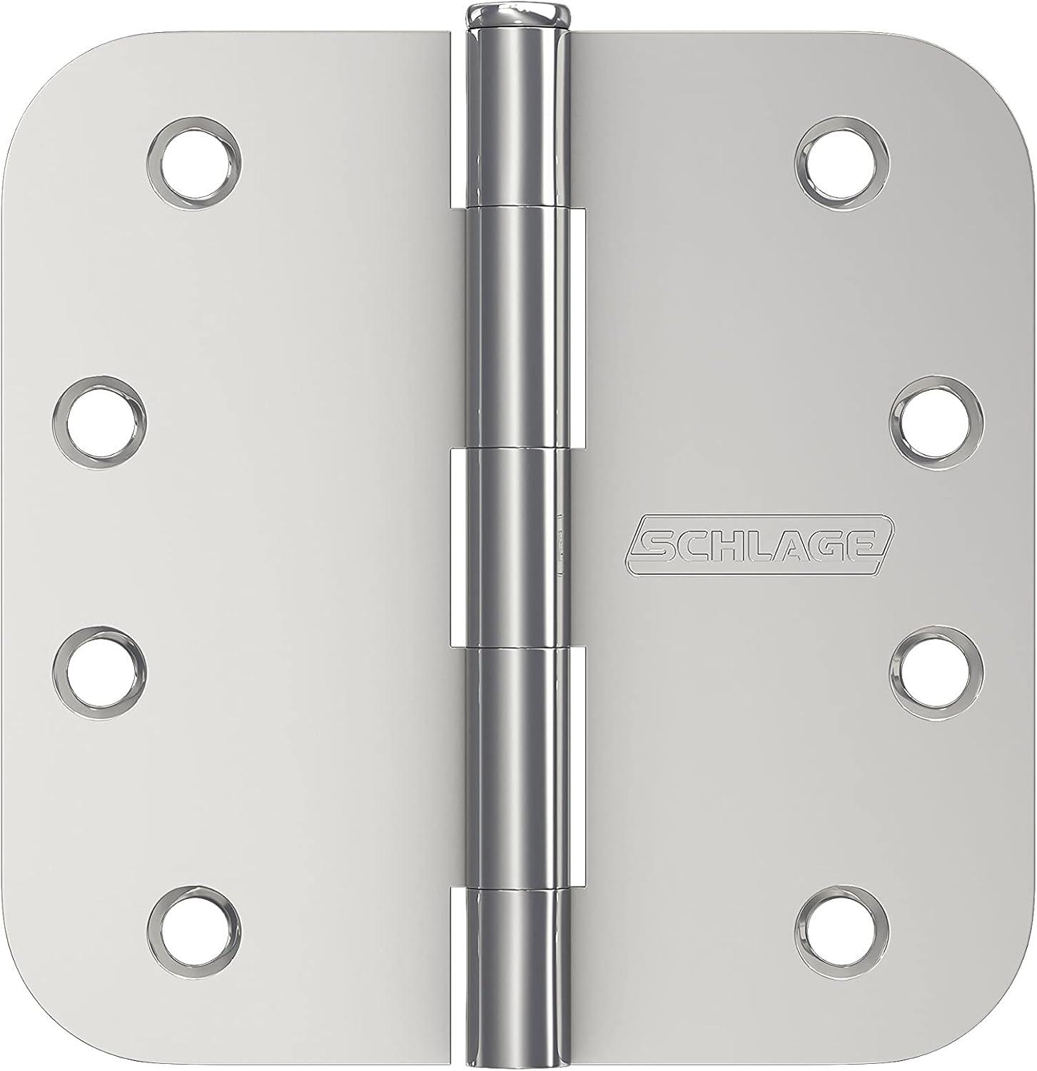 image:imageSchlage 35 Door Hinge with Square Corner in Satin Brass 3PackBright Chrome