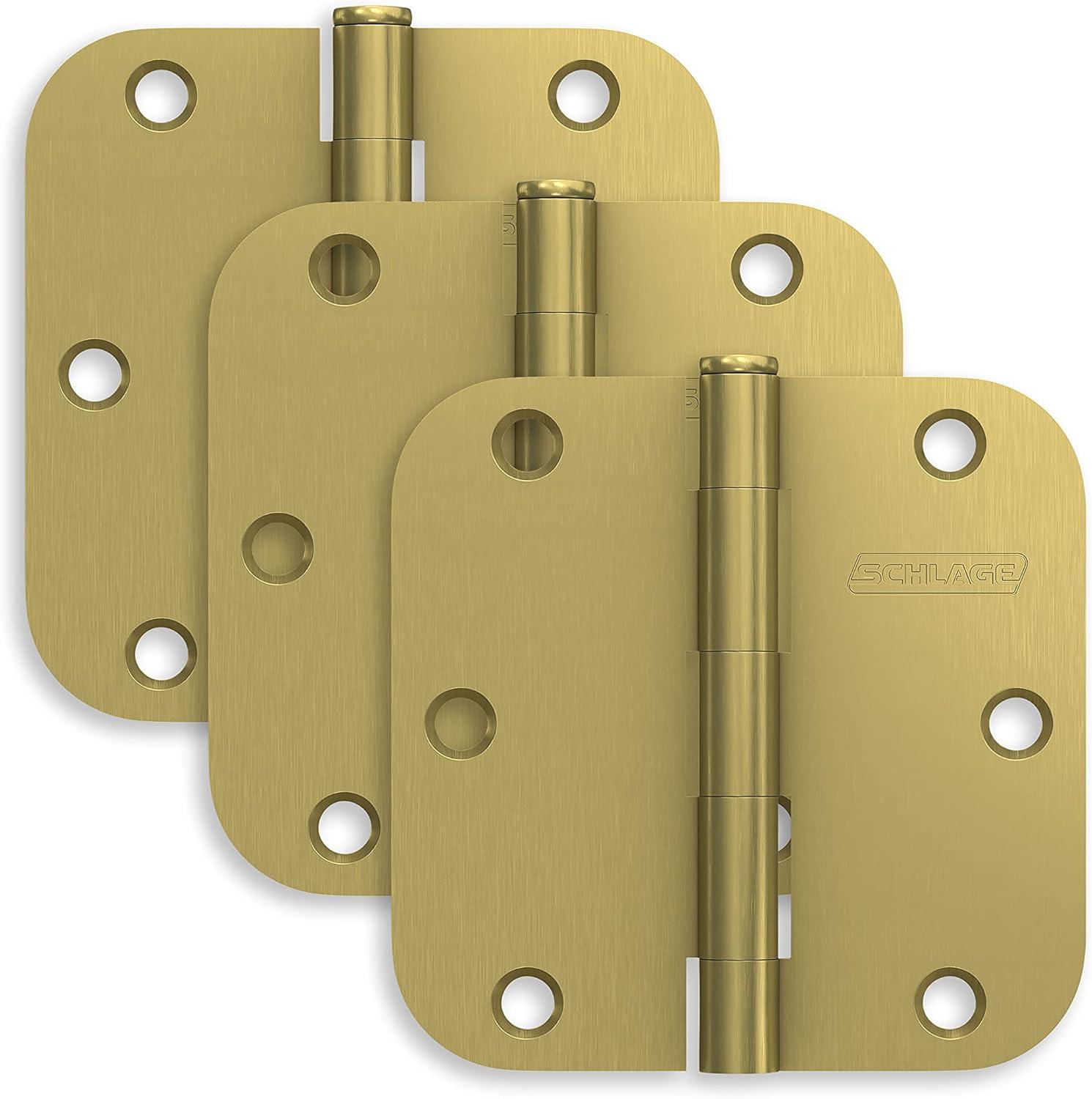 image:imageSchlage 35 Door Hinge with Square Corner in Satin Brass 3PackSatin Brass