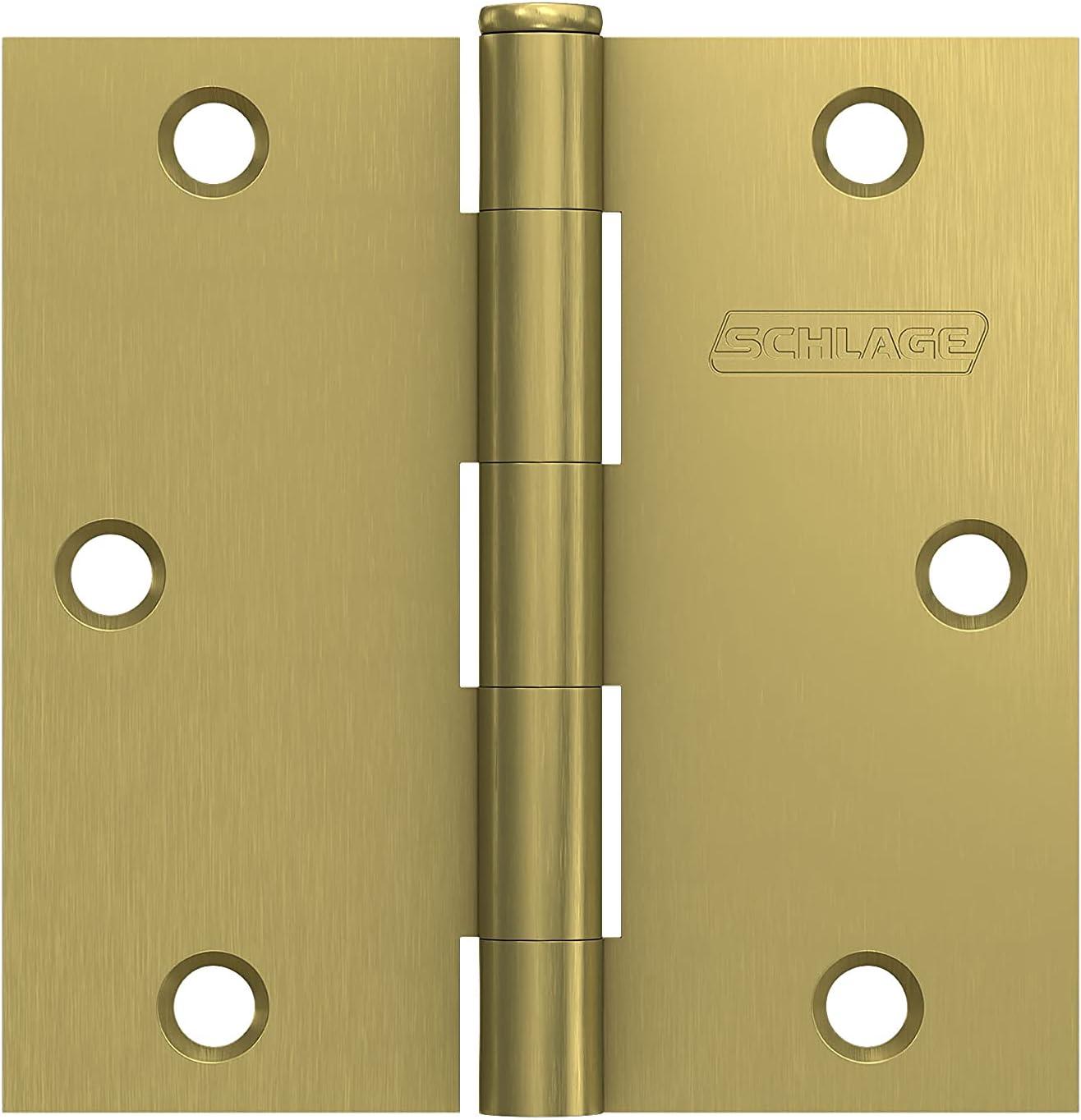 image:imageSchlage 35 Door Hinge with Square Corner in Satin Brass 3PackSatin Brass