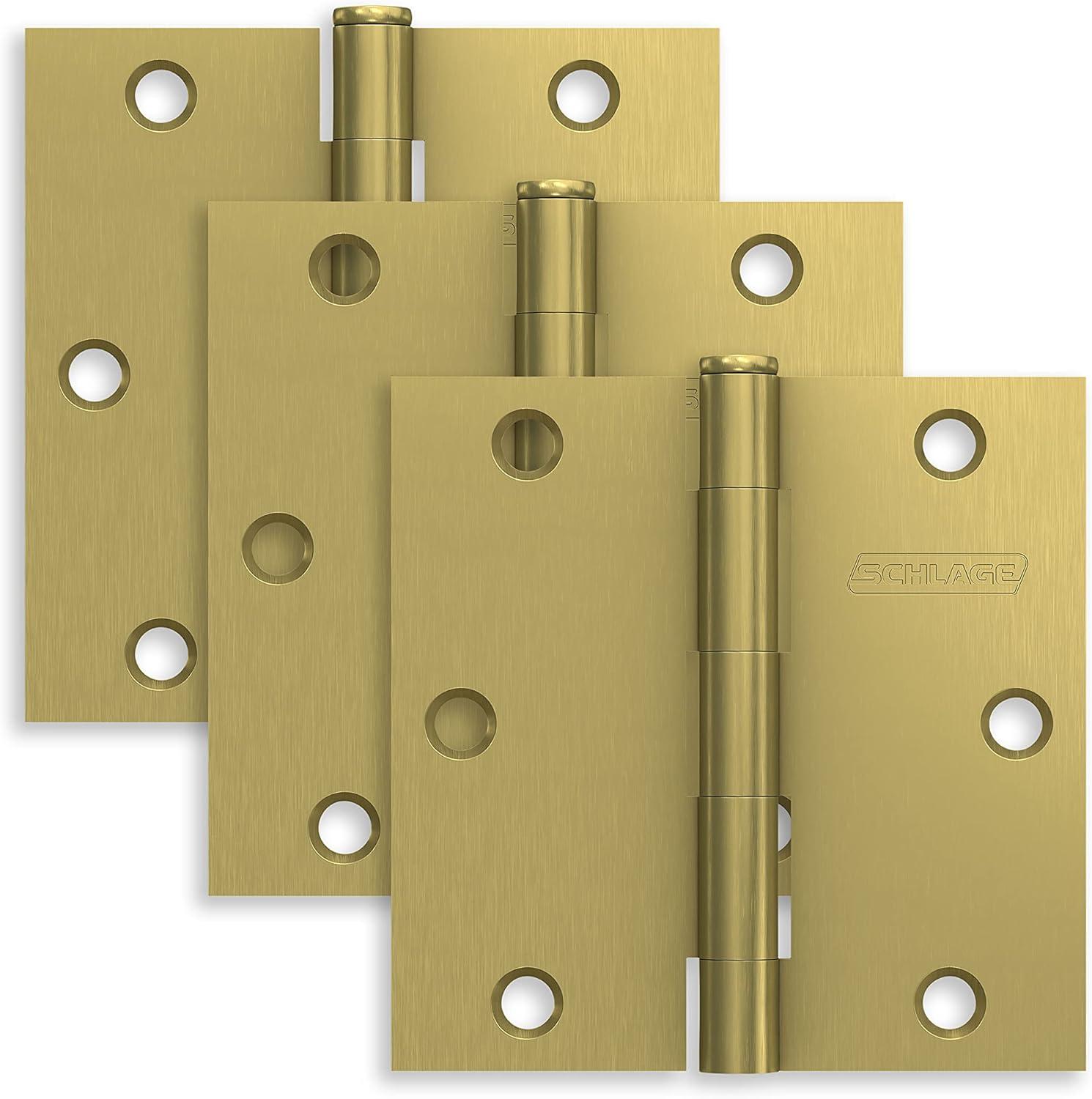 image:imageSchlage 35 Door Hinge with Square Corner in Satin Brass 3PackSatin Brass