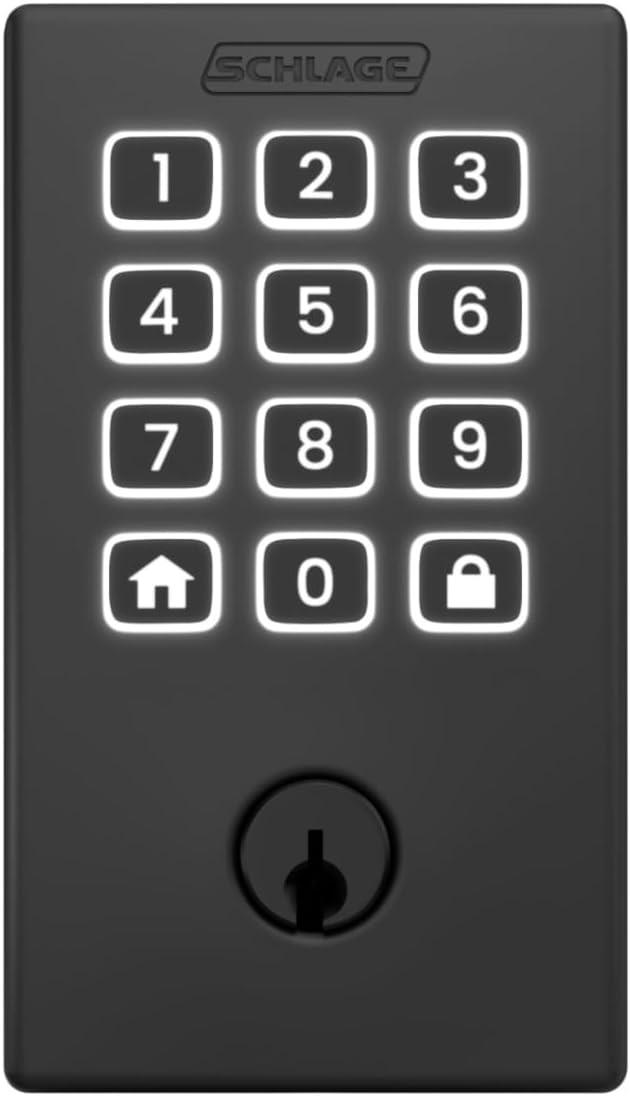 image:imageSchlage Arrive WiFi Deadbolt Smart Lock Keyless Entry Door Lock with Century Trim Matte Black Compatible with Alexa and Google BE459WB CEN 622Matte Black