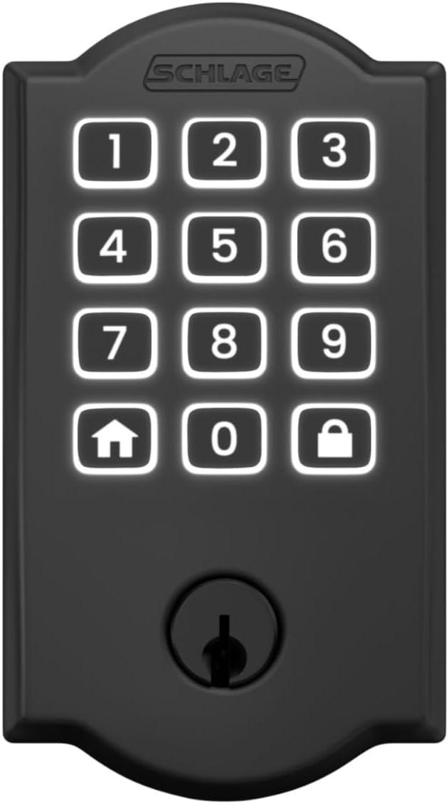image:imageSchlage Arrive WiFi Deadbolt Smart Lock Keyless Entry Door Lock with Century Trim Matte Black Compatible with Alexa and Google BE459WB CEN 622Matte Black