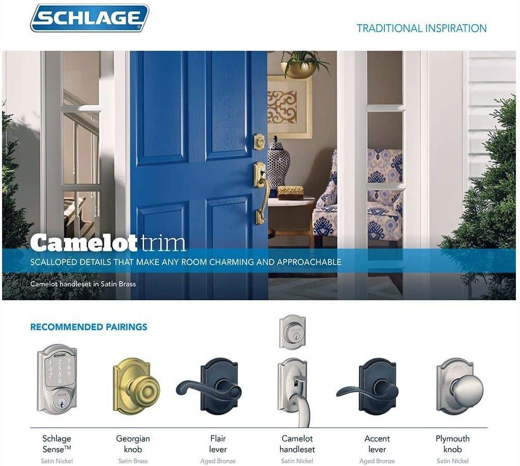 image:imageSchlage B60 N CAM 716 Deadbolt with Camelot Trim Keyed 1 Side Highest Residential Security Aged Bronze