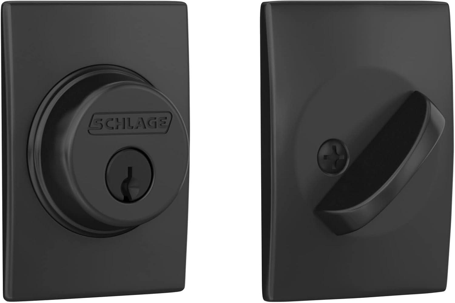 image:imageSchlage B60 N CEN 622 Deadbolt with Century Trim Keyed 1 Side Highest Residential Security Matte BlackMatte Black