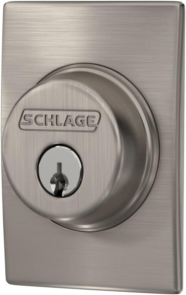 image:imageSchlage B60 N CEN 622 Deadbolt with Century Trim Keyed 1 Side Highest Residential Security Matte BlackSatin Nickel