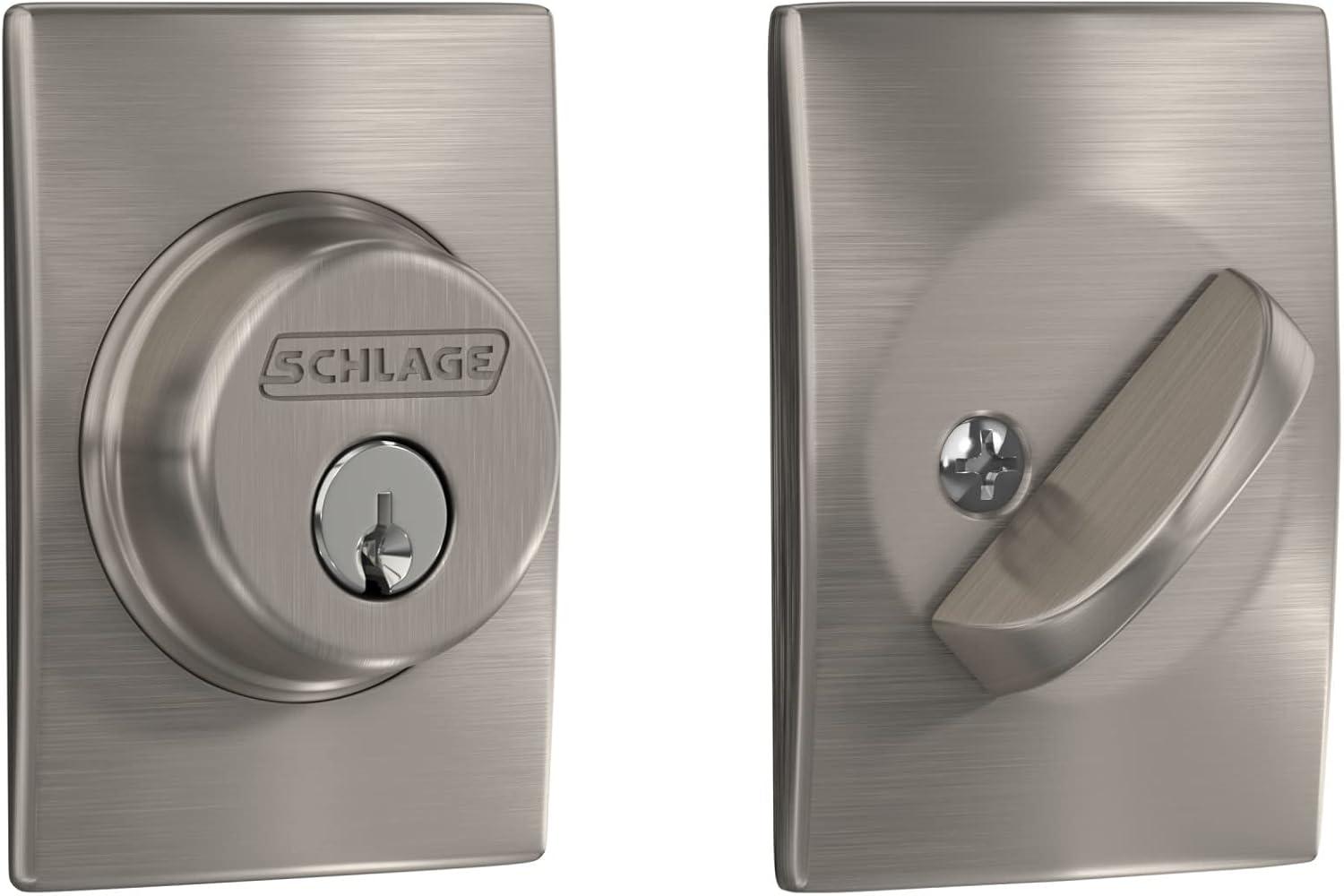image:imageSchlage B60 N CEN 622 Deadbolt with Century Trim Keyed 1 Side Highest Residential Security Matte BlackSatin Nickel