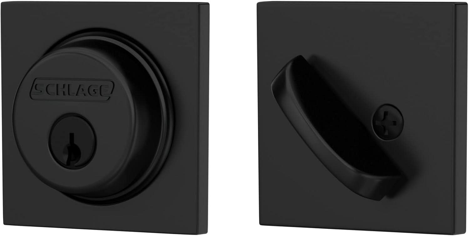 image:imageSchlage B60 N COL 622 Deadbolt with Collins Trim Keyed 1 Side Highest Residential Security Matte Black B60NCOL622