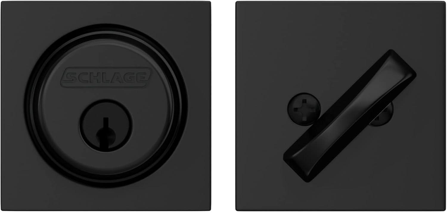 image:imageSchlage B60 N COL 622 Deadbolt with Collins Trim Keyed 1 Side Highest Residential Security Matte Black B60NCOL622
