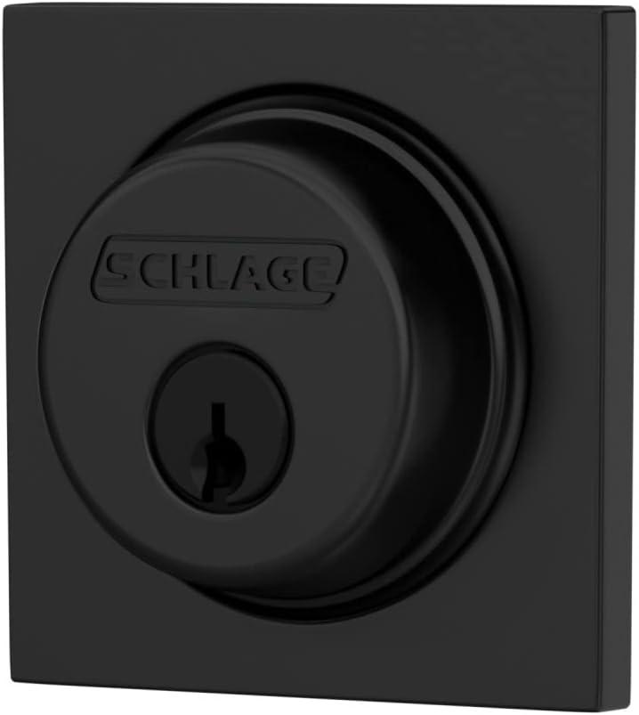 image:imageSchlage B60 N COL 622 Deadbolt with Collins Trim Keyed 1 Side Highest Residential Security Matte Black B60NCOL622