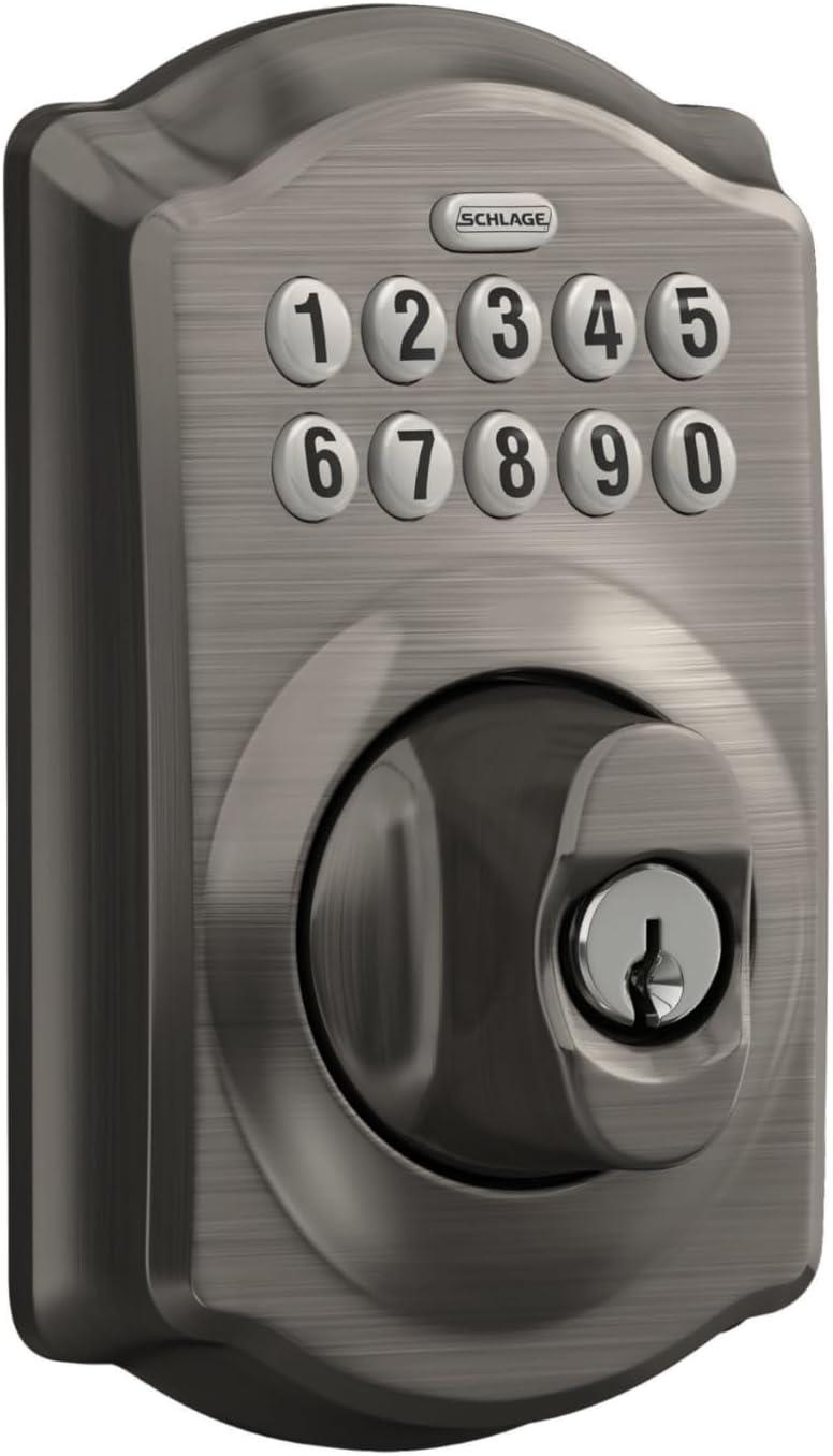 image:imageSchlage BE365 CAM 620 Camelot Keypad Deadbolt Electronic Keyless Entry Lock Antique Pewter