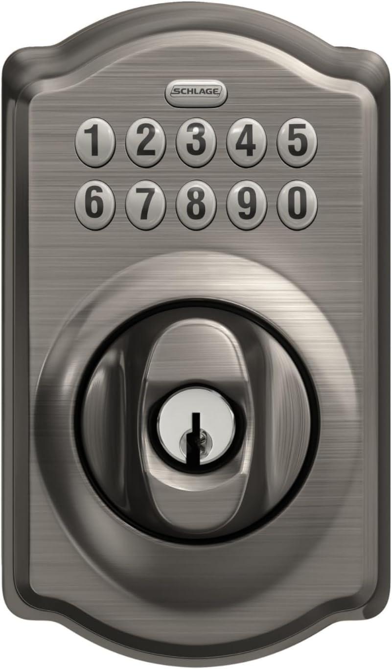image:imageSchlage BE365 CAM 620 Camelot Keypad Deadbolt Electronic Keyless Entry Lock Antique Pewter