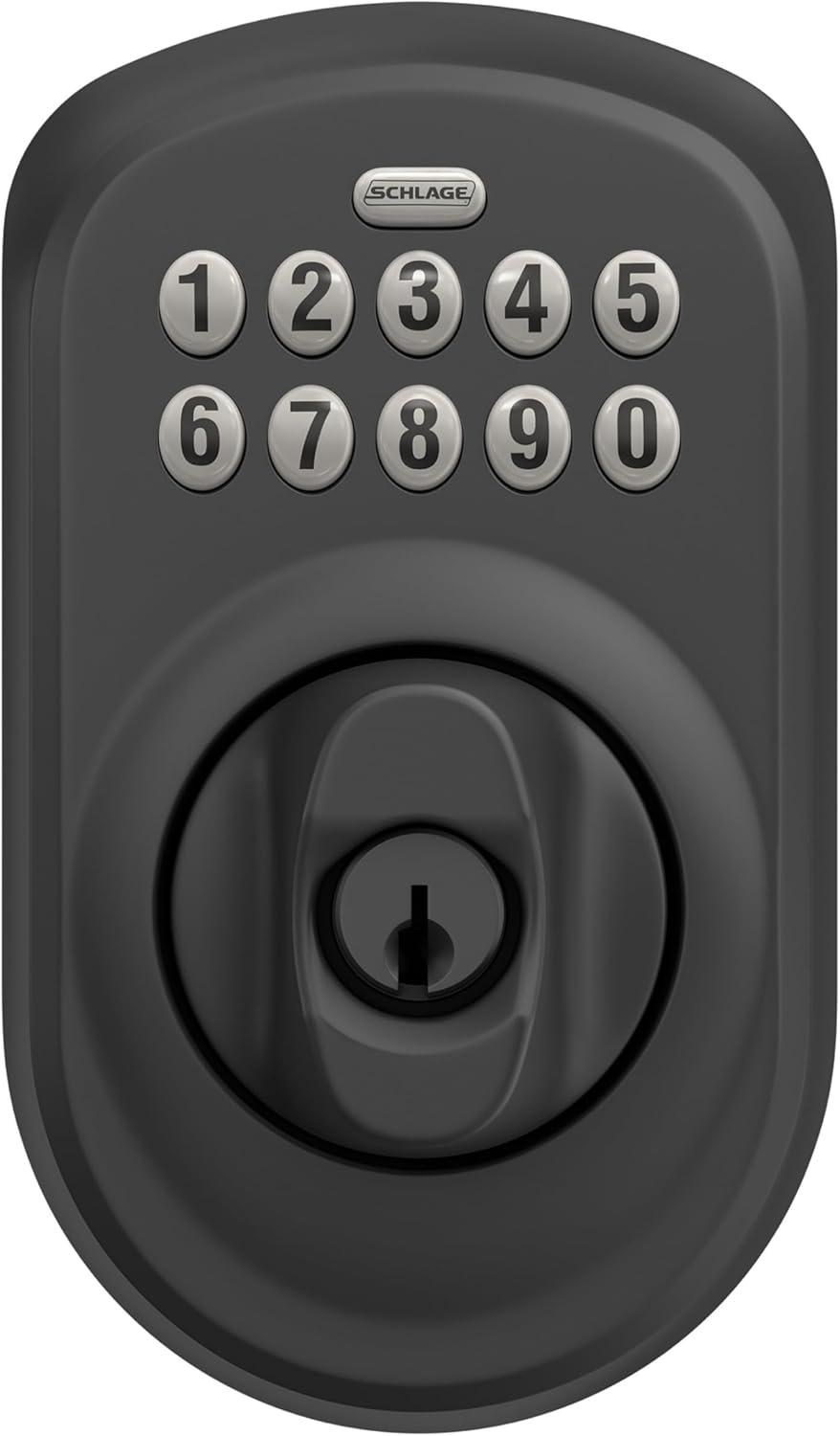 image:imageSchlage BE365 V CAM 619 Camelot Keypad Deadbolt Electronic Keyless Entry Lock Satin NickelMatte Black