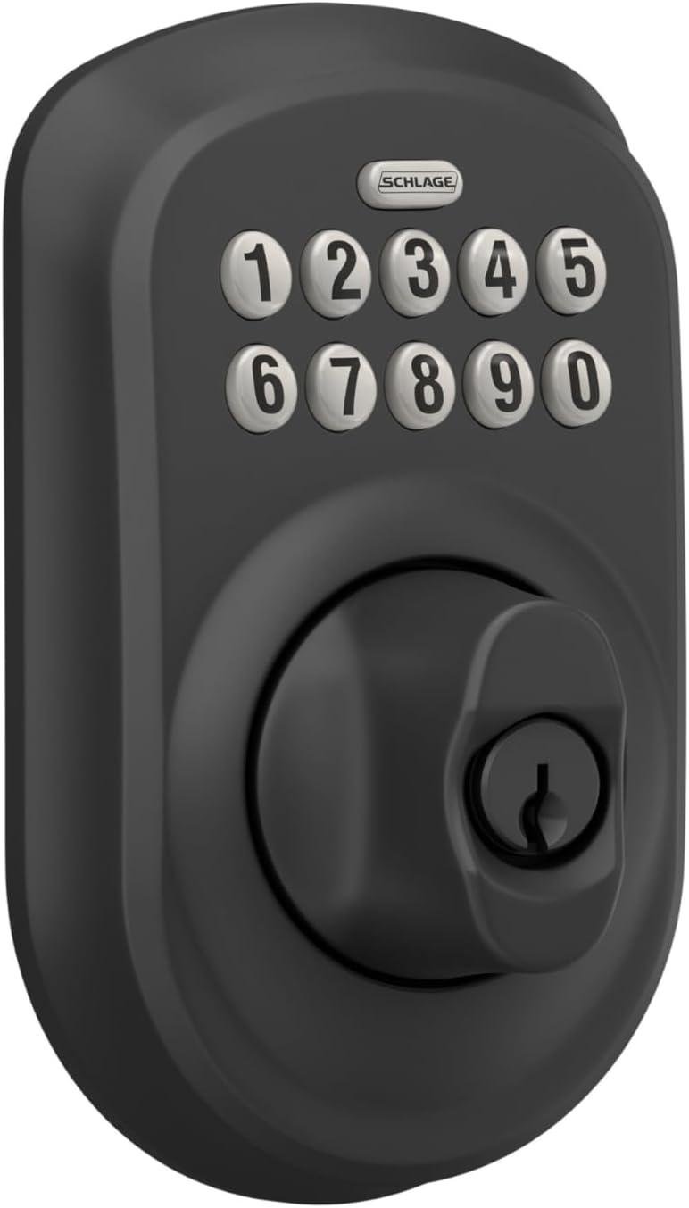 image:imageSchlage BE365 V CAM 619 Camelot Keypad Deadbolt Electronic Keyless Entry Lock Satin NickelMatte Black