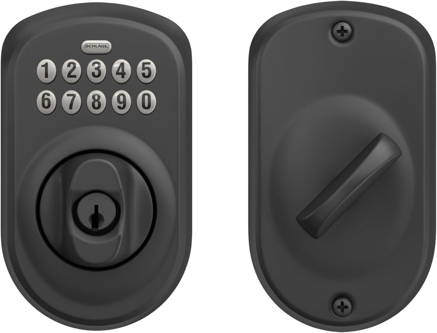 image:imageSchlage BE365 V CAM 619 Camelot Keypad Deadbolt Electronic Keyless Entry Lock Satin NickelMatte Black