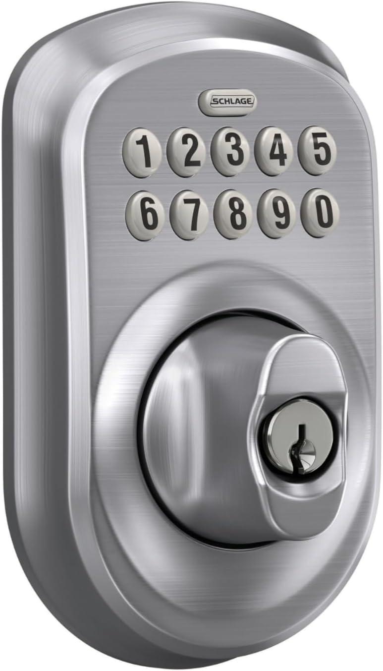 image:imageSchlage BE365 V CAM 619 Camelot Keypad Deadbolt Electronic Keyless Entry Lock Satin NickelSatin Chrome