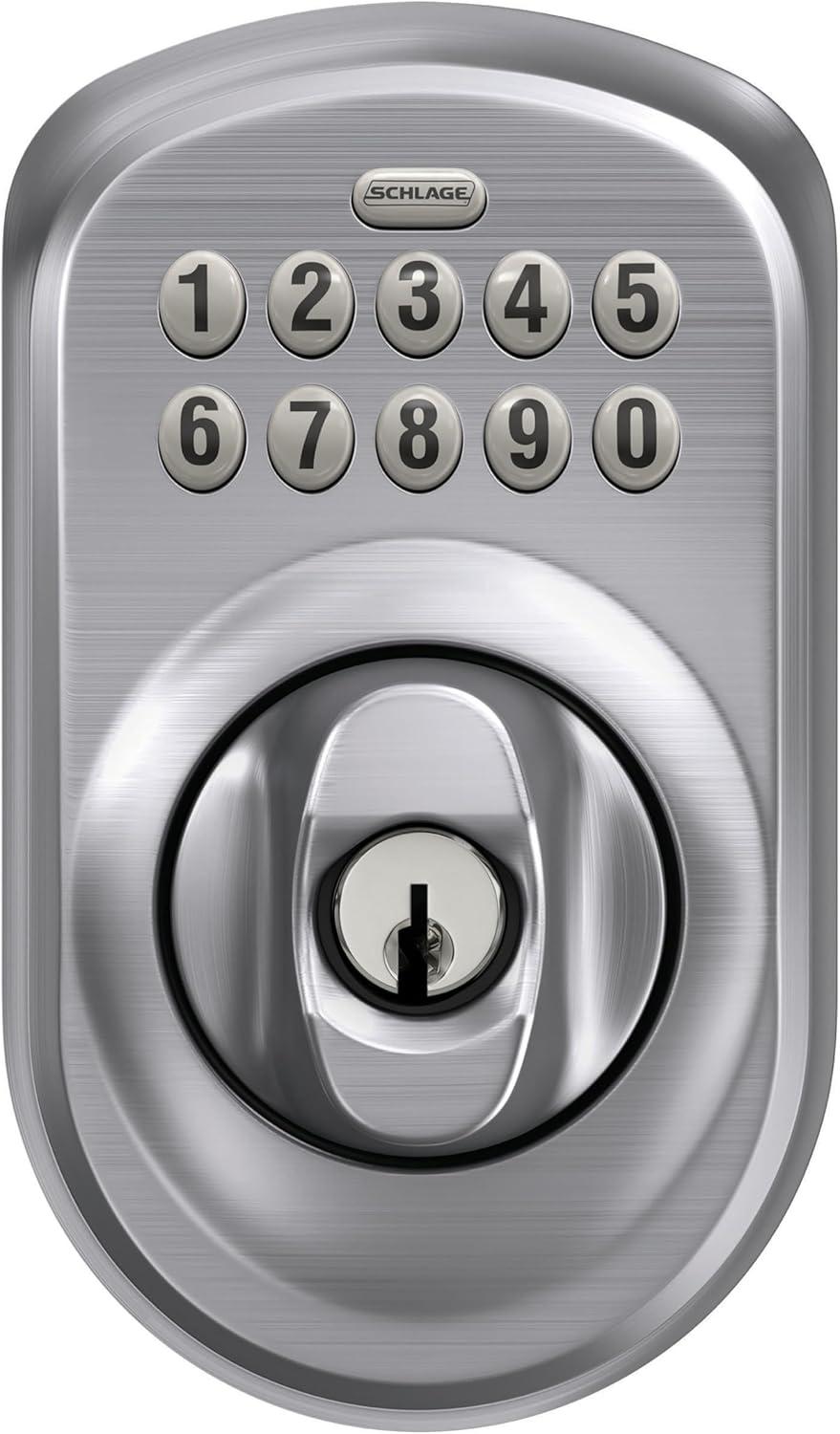 image:imageSchlage BE365 V CAM 619 Camelot Keypad Deadbolt Electronic Keyless Entry Lock Satin NickelSatin Chrome