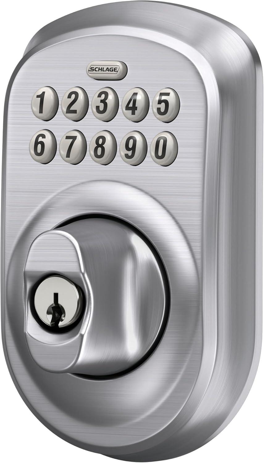 image:imageSchlage BE365 V CAM 619 Camelot Keypad Deadbolt Electronic Keyless Entry Lock Satin NickelSatin Chrome