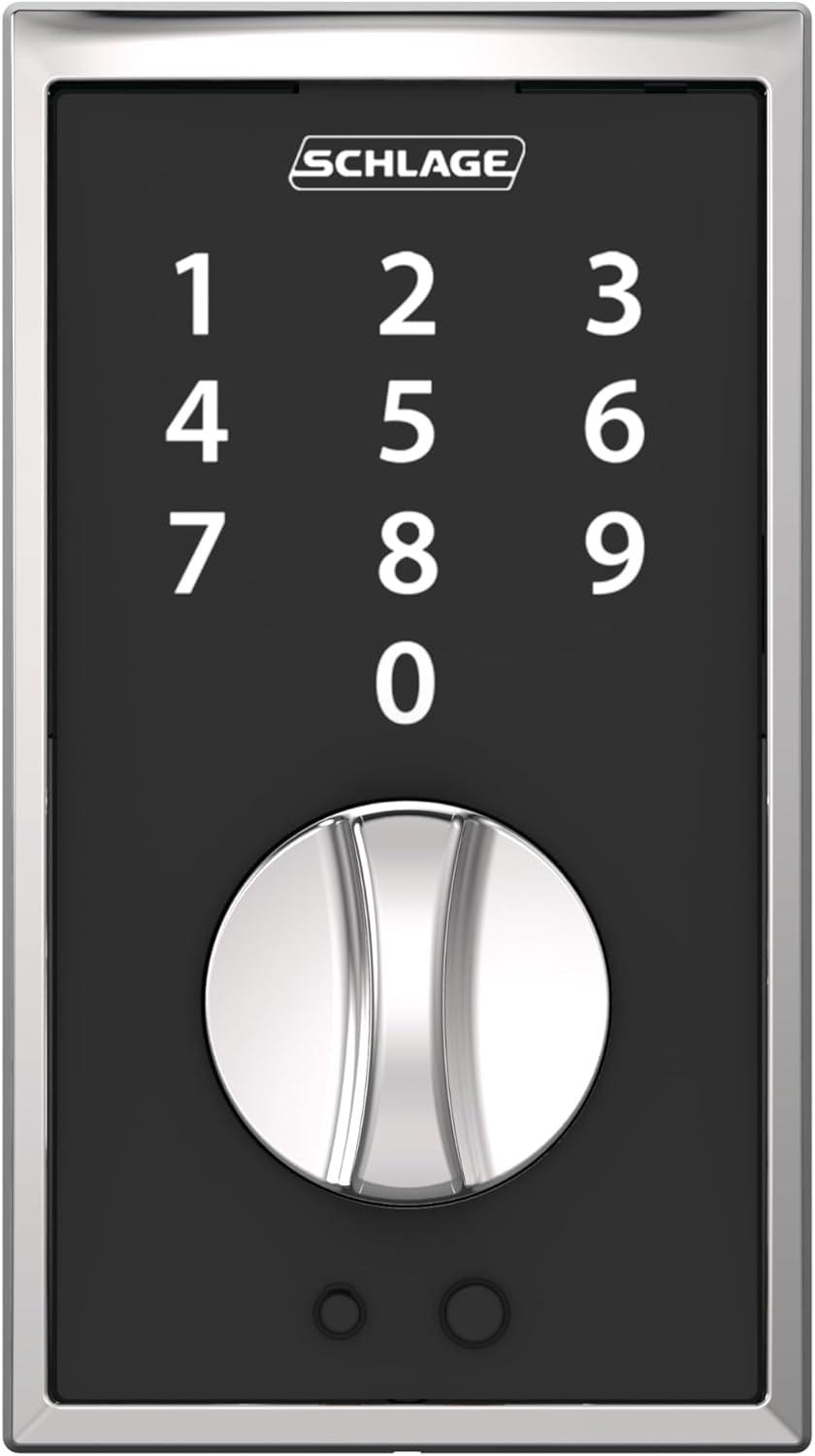 image:imageSchlage BE375 CAM 619 Touch Camelot Deadbolt Electronic Keyless Entry Lock Satin NickelBright Chrome