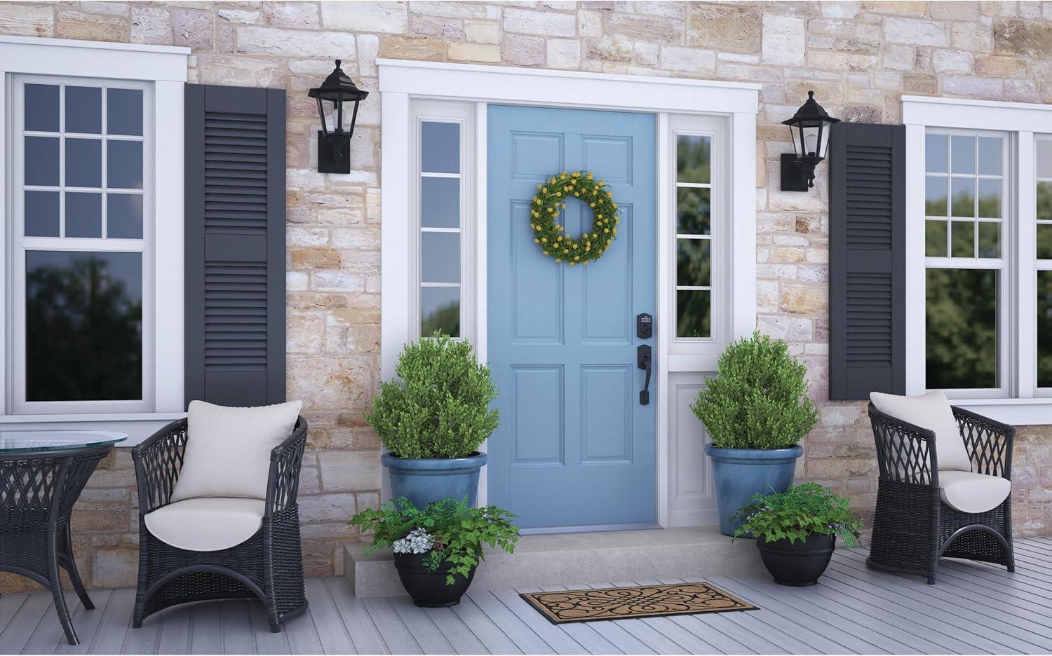 image:imageSchlage BE375 CAM 619 Touch Camelot Deadbolt Electronic Keyless Entry Lock Satin NickelMatte Black