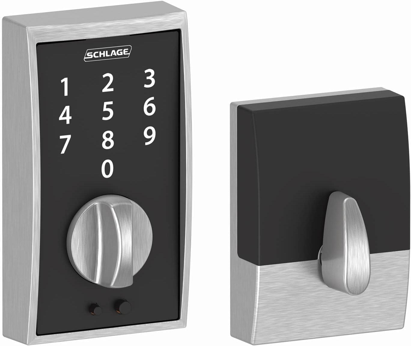 image:imageSchlage BE375 CAM 619 Touch Camelot Deadbolt Electronic Keyless Entry Lock Satin NickelSatin Chrome