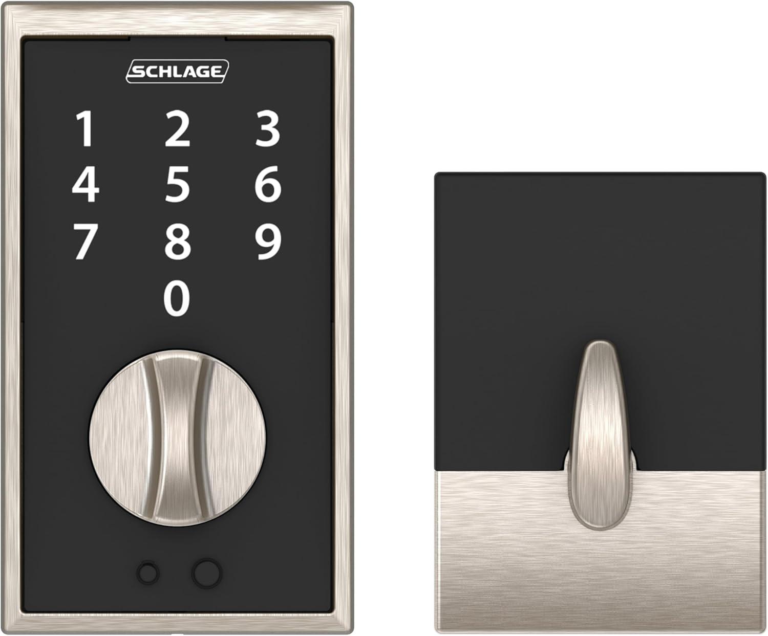 image:imageSchlage BE375 CAM 619 Touch Camelot Deadbolt Electronic Keyless Entry Lock Satin NickelSatin Nickel