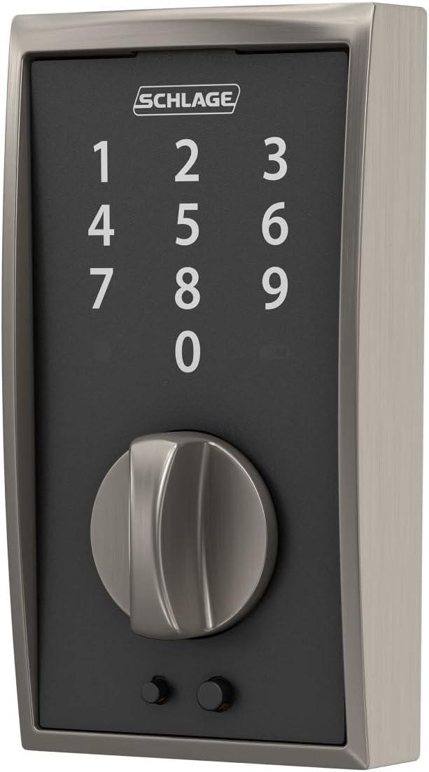 image:imageSchlage BE375 CAM 619 Touch Camelot Deadbolt Electronic Keyless Entry Lock Satin NickelSatin Nickel