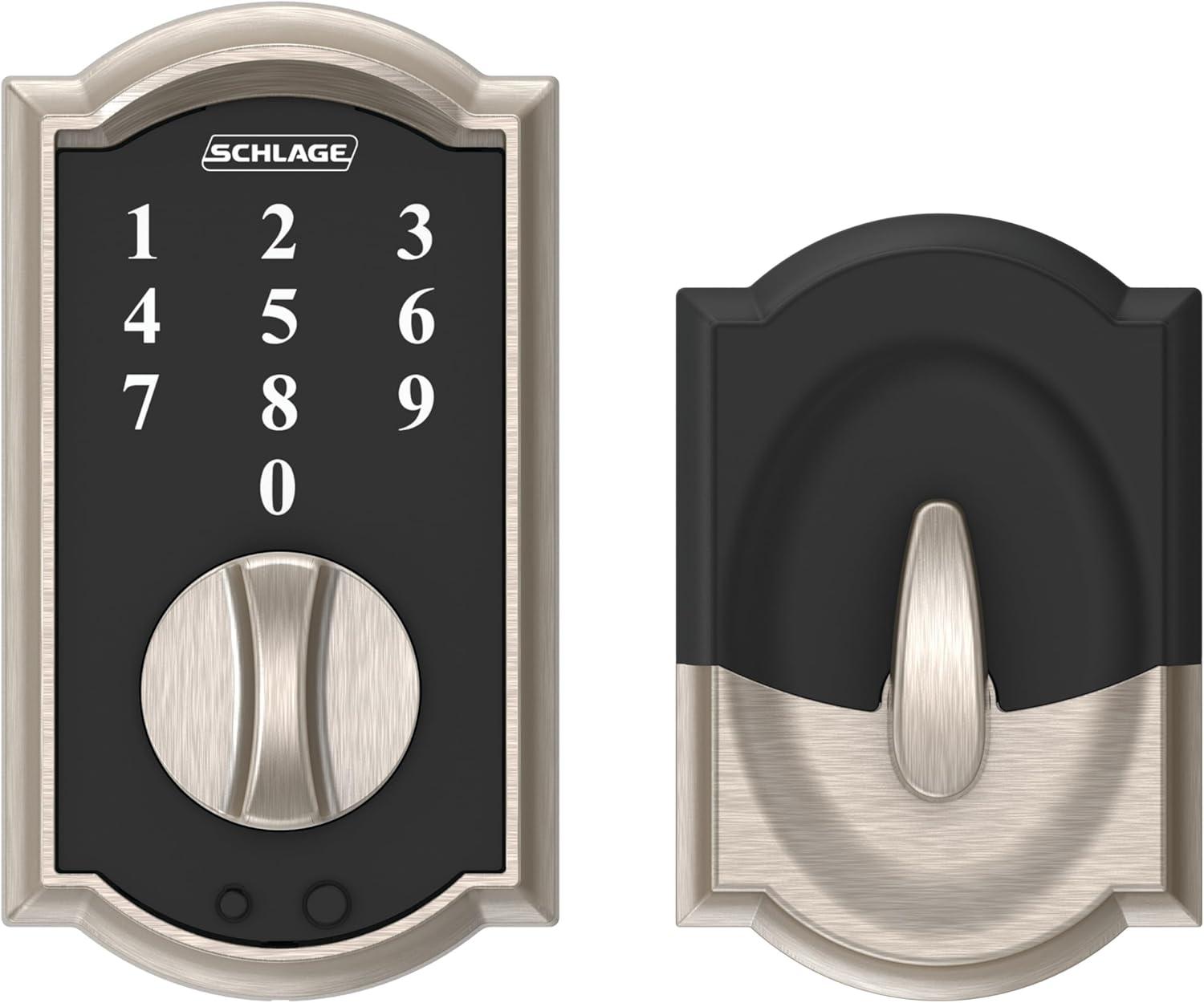 image:imageSchlage BE375 CAM 619 Touch Camelot Deadbolt Electronic Keyless Entry Lock Satin NickelSatin Nickel