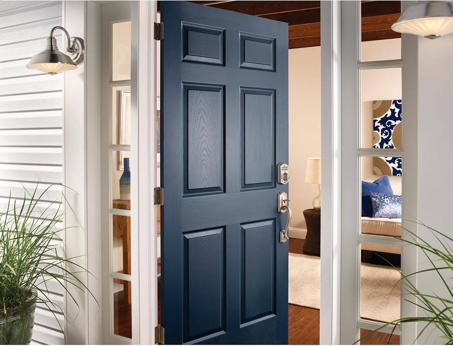 image:imageSchlage BE375 CAM 619 Touch Camelot Deadbolt Electronic Keyless Entry Lock Satin NickelSatin Nickel