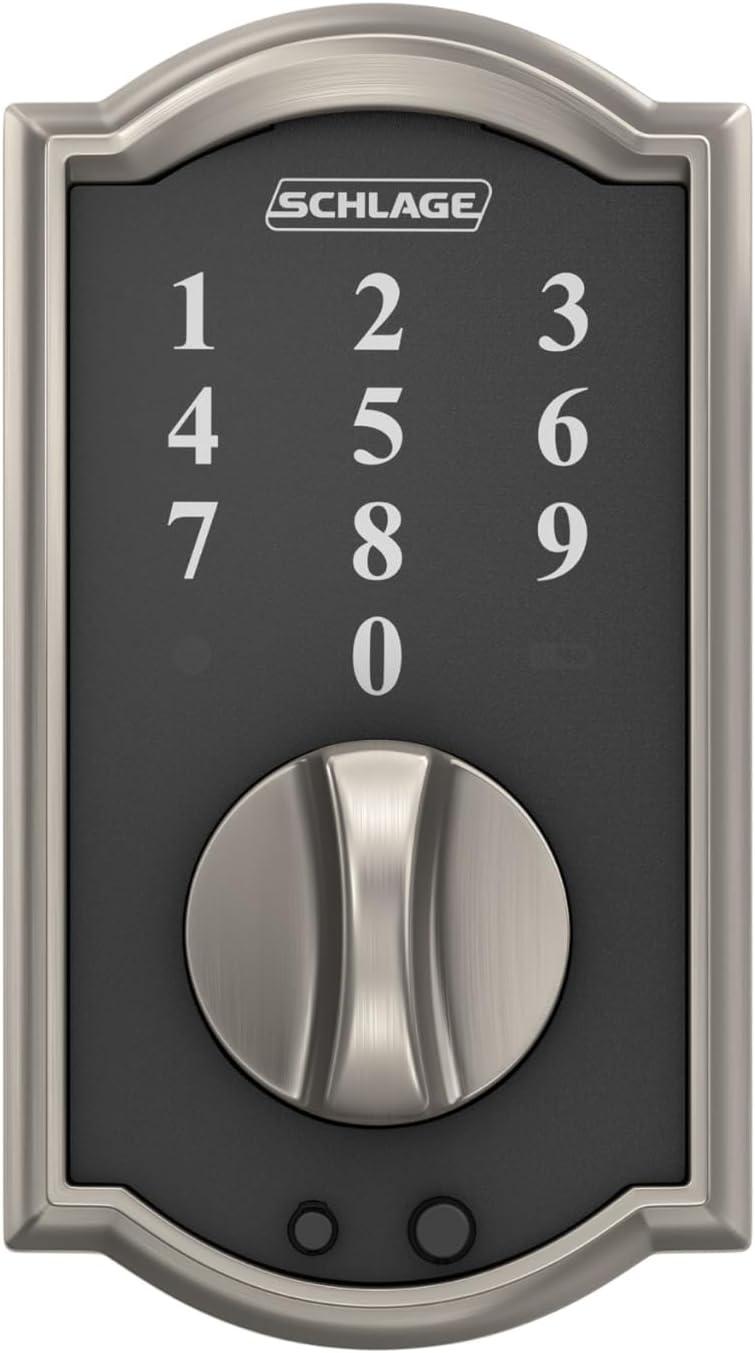image:imageSchlage BE375 CAM 619 Touch Camelot Deadbolt Electronic Keyless Entry Lock Satin NickelSatin Nickel