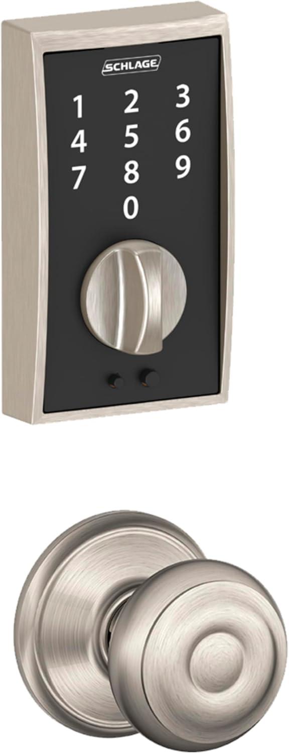 image:imageSchlage BE375 CAM 619 Touch Camelot Deadbolt Electronic Keyless Entry Lock Satin NickelSatin Nickel