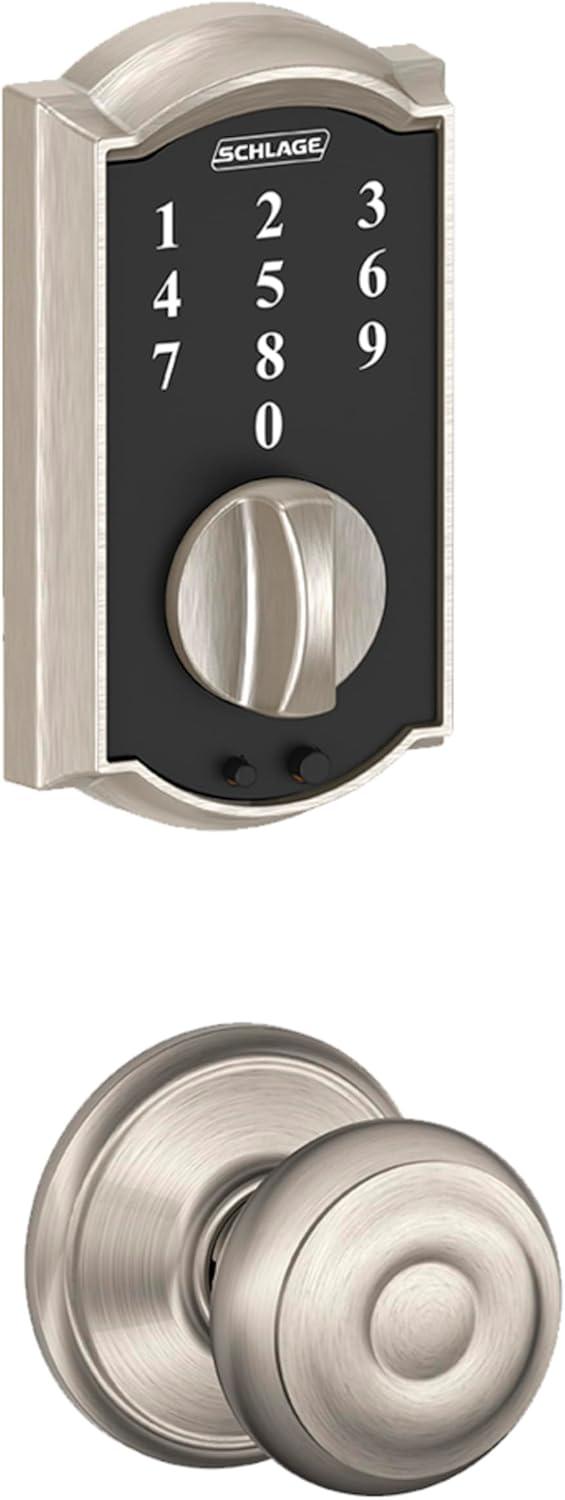 image:imageSchlage BE375 CAM 619 Touch Camelot Deadbolt Electronic Keyless Entry Lock Satin NickelSatin Nickel