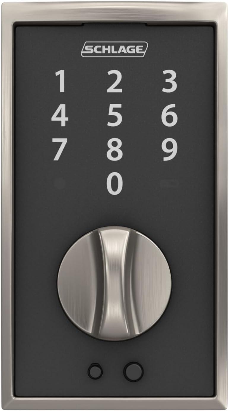 image:imageSchlage BE375 CAM 619 Touch Camelot Deadbolt Electronic Keyless Entry Lock Satin NickelSatin Nickel