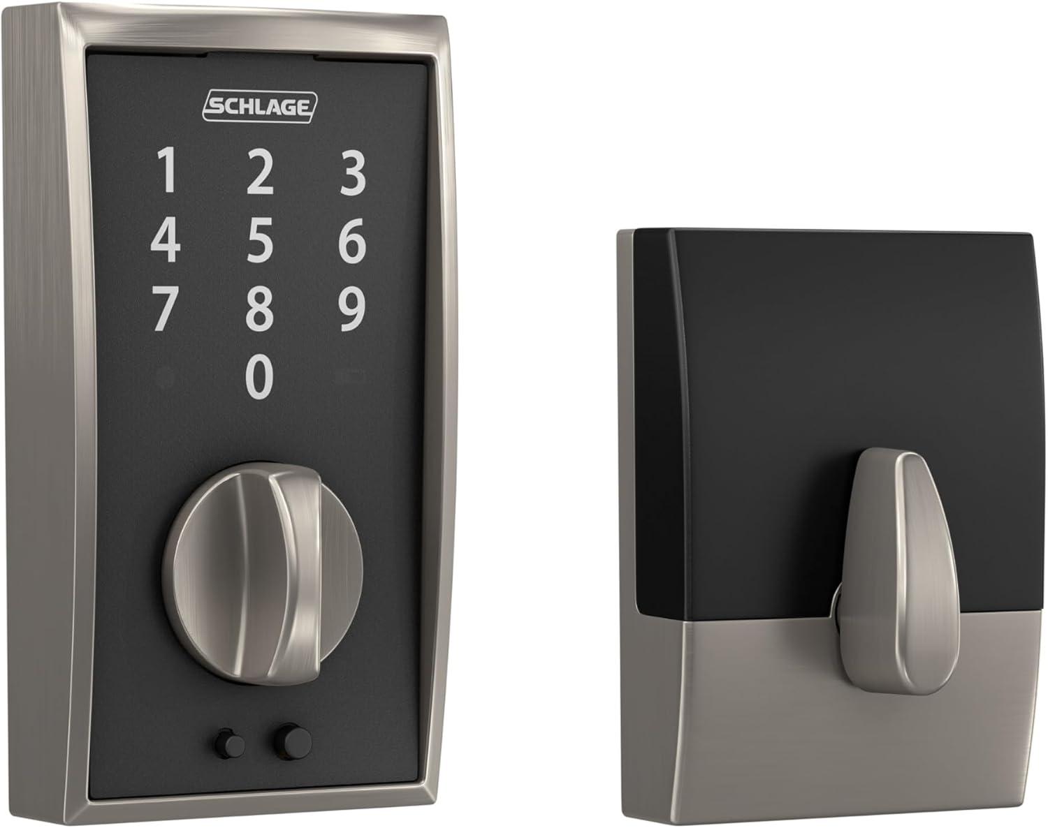 image:imageSchlage BE375 CAM 619 Touch Camelot Deadbolt Electronic Keyless Entry Lock Satin NickelSatin Nickel