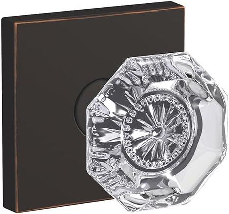 image:imageSchlage Custom FC21 ALX 716 CAM Alexandria Glass Knob with Camelot Trim HallCloset and BedBath Lock Aged BronzeAged Bronze