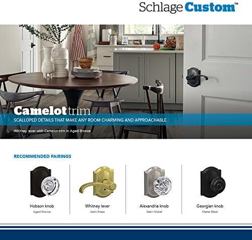 image:imageSchlage Custom FC21 ALX 716 CAM Alexandria Glass Knob with Camelot Trim HallCloset and BedBath Lock Aged BronzeAged Bronze
