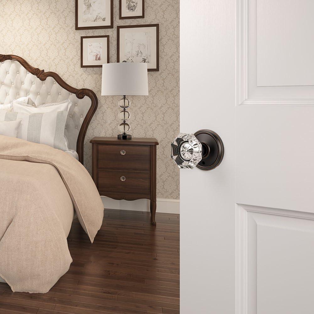 image:imageSchlage Custom FC21 ALX 716 CAM Alexandria Glass Knob with Camelot Trim HallCloset and BedBath Lock Aged BronzeAged Bronze