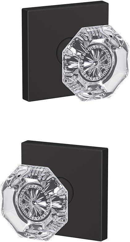 image:imageSchlage Custom FC21 ALX 716 CAM Alexandria Glass Knob with Camelot Trim HallCloset and BedBath Lock Aged BronzeMatte Black