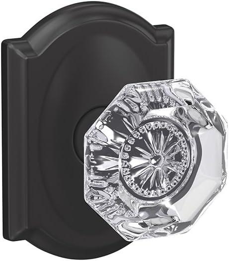 image:imageSchlage Custom FC21 ALX 716 CAM Alexandria Glass Knob with Camelot Trim HallCloset and BedBath Lock Aged BronzeMatte Black