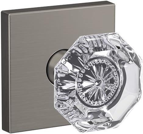 image:imageSchlage Custom FC21 ALX 716 CAM Alexandria Glass Knob with Camelot Trim HallCloset and BedBath Lock Aged BronzeSatin Nickel