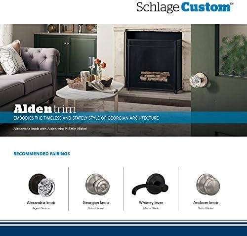 image:imageSchlage Custom FC21 ALX 716 CAM Alexandria Glass Knob with Camelot Trim HallCloset and BedBath Lock Aged BronzeSatin Nickel