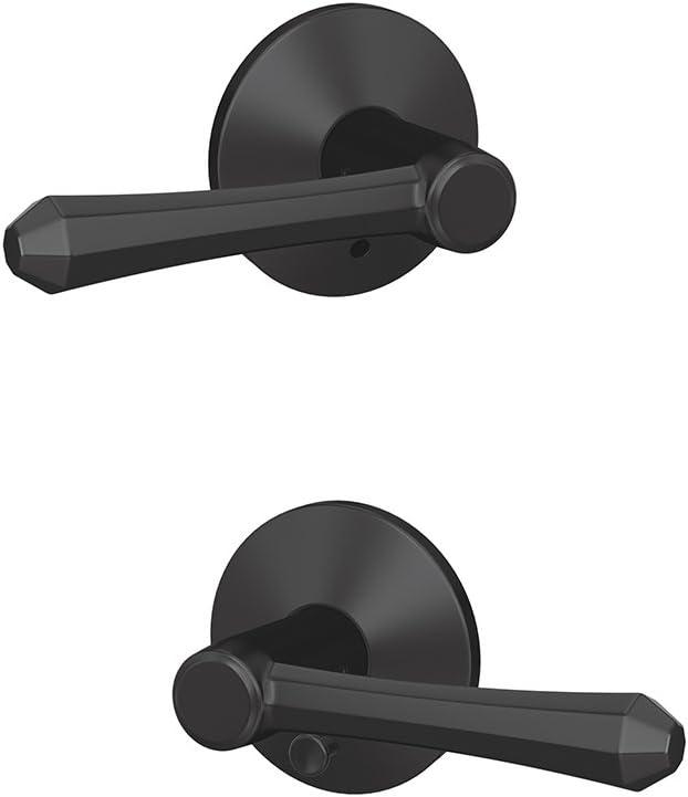 image:imageSchlage Custom FC21 DMP 619 RWD Dempsey Lever with Rosewood Trim HallCloset and BedBath Lock Satin NickelMatte Black