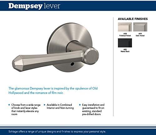 image:imageSchlage Custom FC21 DMP 619 RWD Dempsey Lever with Rosewood Trim HallCloset and BedBath Lock Satin NickelSatin Nickel