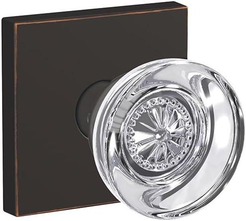 image:imageSchlage Custom FC21 HOB 619 KIN Hobson Glass Knob with Kinsler Trim HallCloset and BedBath Lock Satin NickelAged Bronze