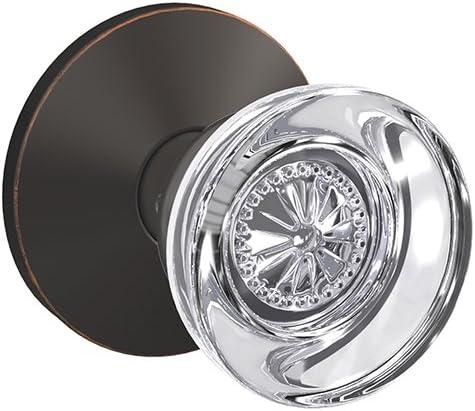 image:imageSchlage Custom FC21 HOB 619 KIN Hobson Glass Knob with Kinsler Trim HallCloset and BedBath Lock Satin NickelAged Bronze